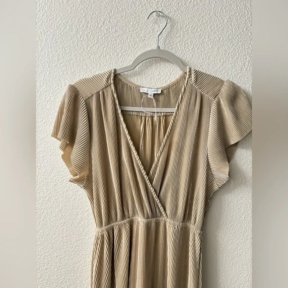 NWOT Baltic Born Athena Dress full length gold beige pleated Small - Picture 5 of 5